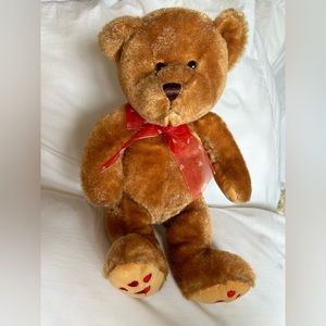 Teddy Bear with hearts on paws and heart ribbon